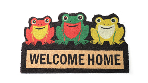 Stylish Natural Coir pattern Shaped Mat with PVC backing in alappuzha kerala